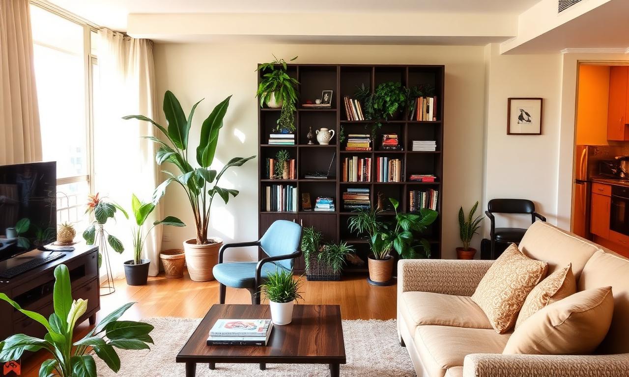 Furnished long-stay apartment with home office and bookshelf in Kampala